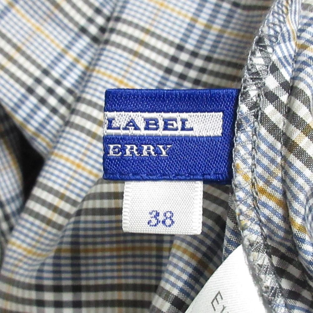 BURBERRY BLUE LABEL - 美品 BURBERRY BLUE LABEL バーバリーブルーレーベル チェック柄 パフスリーブ 半袖 丸襟 ブラウス シャツ 38 ブルー系 レディース 古着 中古 USED 美品 BURBERRY BLUE LABEL バーバリーブルーレーベル チェック柄