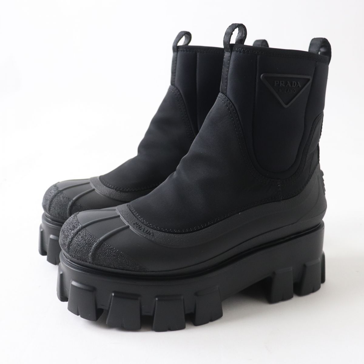 Re-Nylon ブーツ 36 Black Monolith leather and Re-Nylon boots with