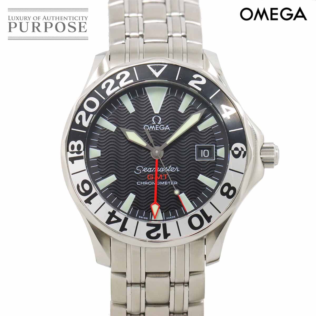 オメガ OMEGA シーマスター300 GMT 2234 50 50周年記念モデル メンズ 腕時計 デイト ブラック オートマ 自動巻き Seamaster 90271476