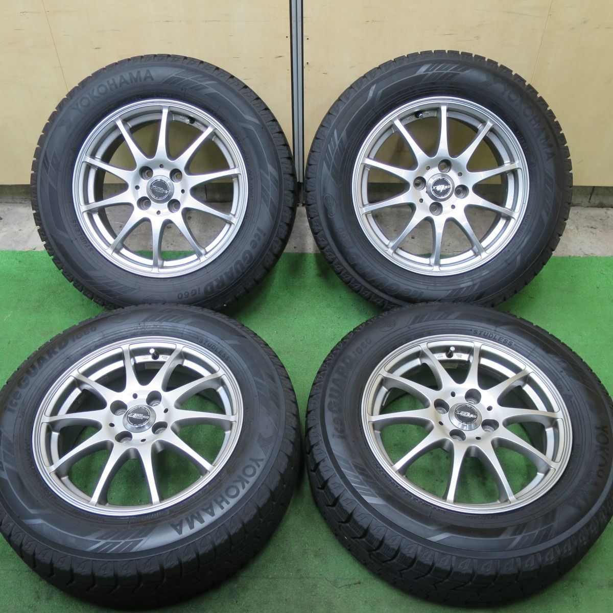 バリ溝 23年 キレイ 9.5分 スタッドレス 195 65R15 ヨコハマ アイスガード iG60 X CROSS SPEED PREMIUM クロススピード 15インチ PCD100 4H 5092401TTス