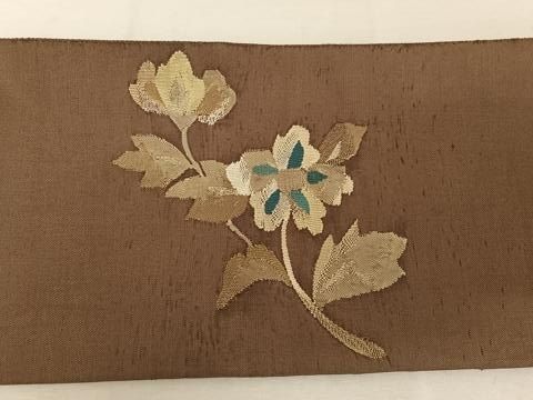 平和屋着物◎八寸名古屋帯 草花文 正絹 逸品 AAAZ6391mw 平和屋着物