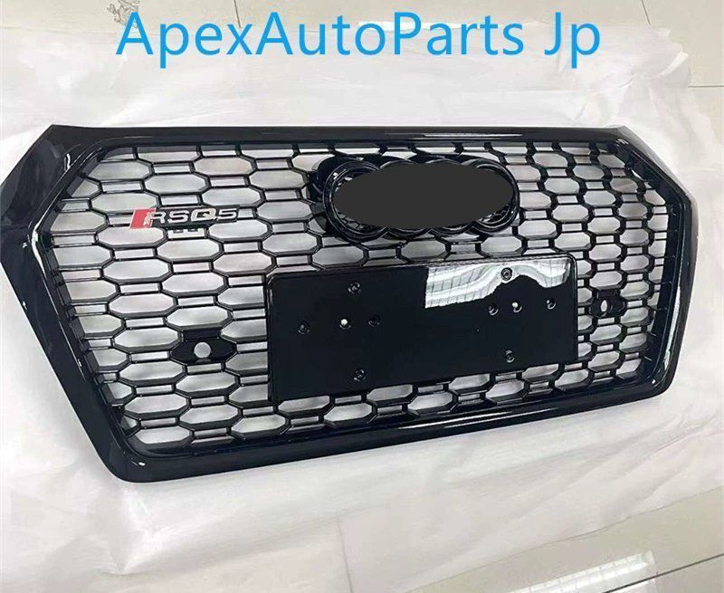 2018-2021 アウディQ5L RSQ5スタイル ハニカムグリル デビルフェイス Q5用フロントバンパーグリル エンブレム付き