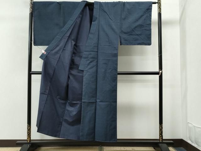 平和屋着物○男性 本場大島 アンサンブル 格子柄 遠山織物謹製 証紙