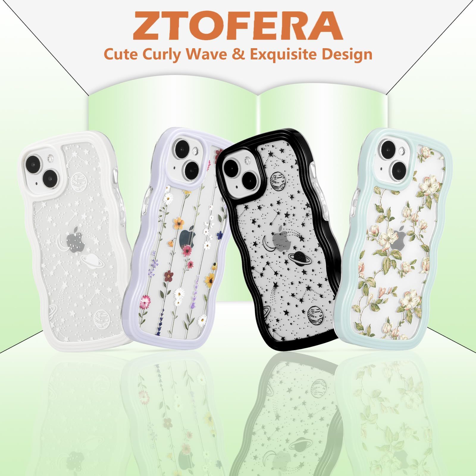 ZTOFERA iPhone 15 用波状のケース パープル（対応 Samsung