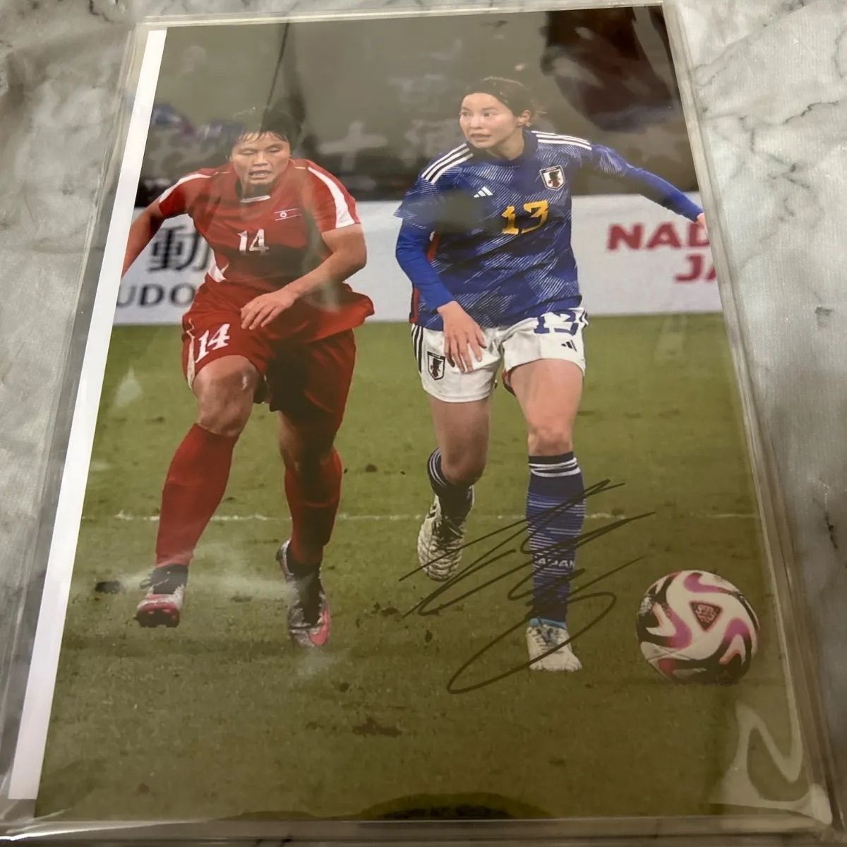 女子日本代表サッカー なでしこジャパン 北川ひかる 直筆サイン入り