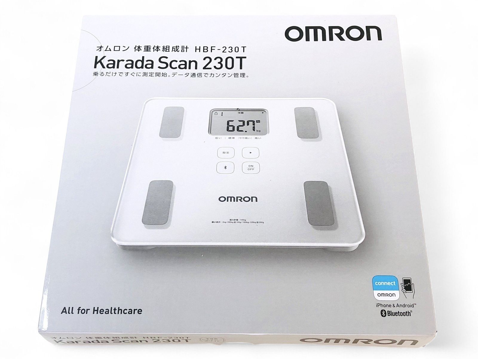 ♥ オムロン 体重 体組成計 カラダスキャン スマホアプリ|OMRON connect対応 シャイニーホワイト HBF-230T-SW
