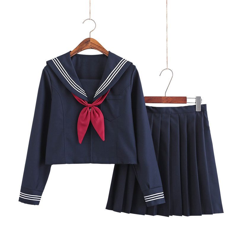 1～3日以内に発送 コスプレ衣装 汎用 セーラー服 3本ライン ネイビーカラー シンプルなセーラー服です いろんなシーンで着用できるアイテムです