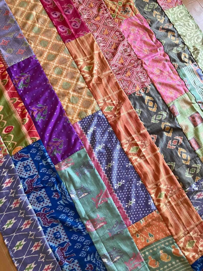 Silk Curtain Pachwork インドサリー #A6 シングル シルク カーテン