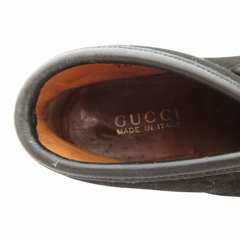 GUCCI  グッチ ビットモカシン 茶色 スエードブーツ  37  ハイカット ホースビット ウィメンズ アンクルブーツブラウン スエード