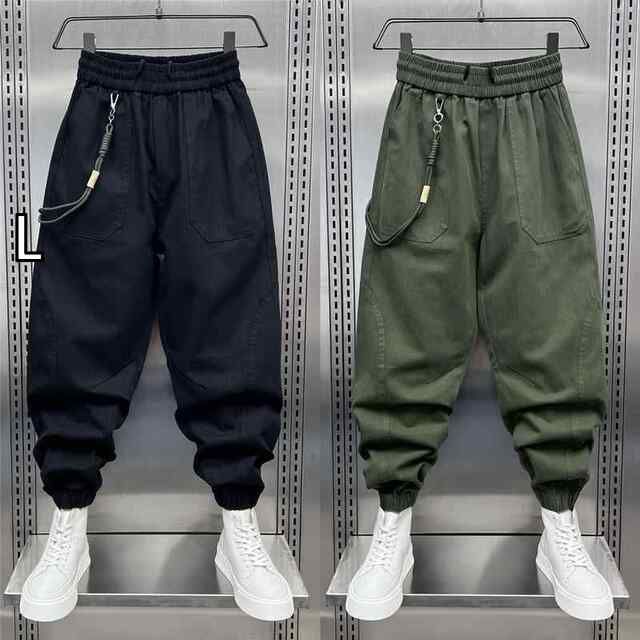 [L ]メンズ ファッション 服  オシャレ シンプル 大 かっこいい 大きいサイズ ストリート 紳士服 秋 快適 ソリッドカラー パンツ