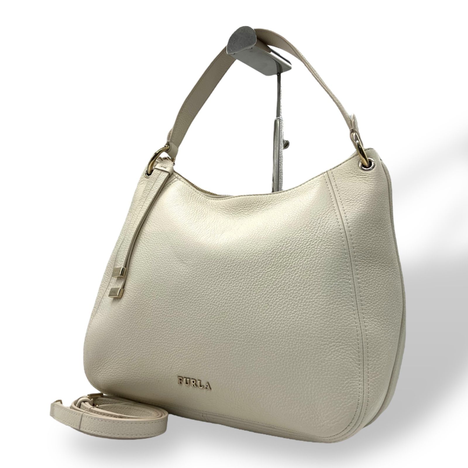 【美品】FURLA シエナ　ショルダーバッグ2wayグレージュ FURLA フルラ シエナ ショルダーバッグ ラージサイズ グレージュ