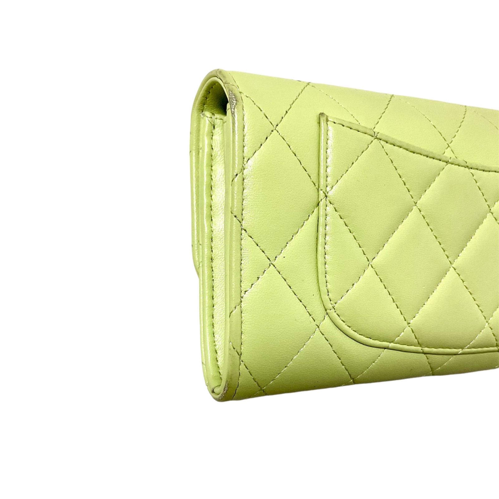 希少ピスタチオグリーン 擦れ傷有り】 CHANEL シャネル ロング 