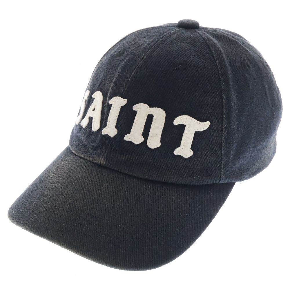 SAINT MICHAEL セントマイケル 6PANEL CAP SAINT フロントロゴベースボールキャップ 帽子 SM-HR8-0000-079 ブラック