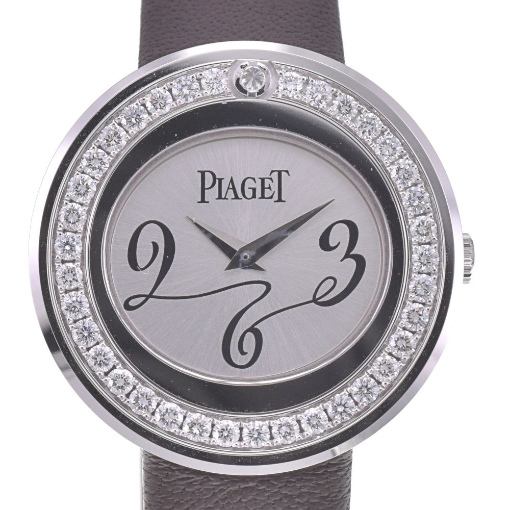 ピアジェ PIAGET P10275 ポセション K18WG ダイヤモンドベゼル  クォーツ レディース美品 K#131573