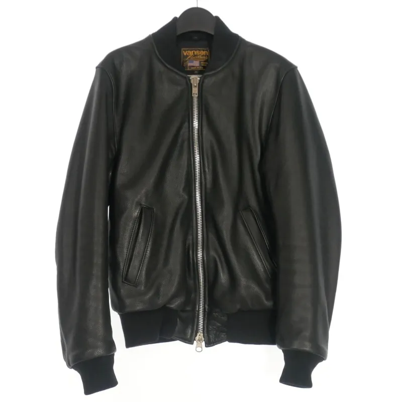 【バンビ】ロンハーマン別注VANSONレザーチームジャケット36ライダース VANSON バンソン Ron Herman ロンハーマン別注 USA製 レザー ダブル