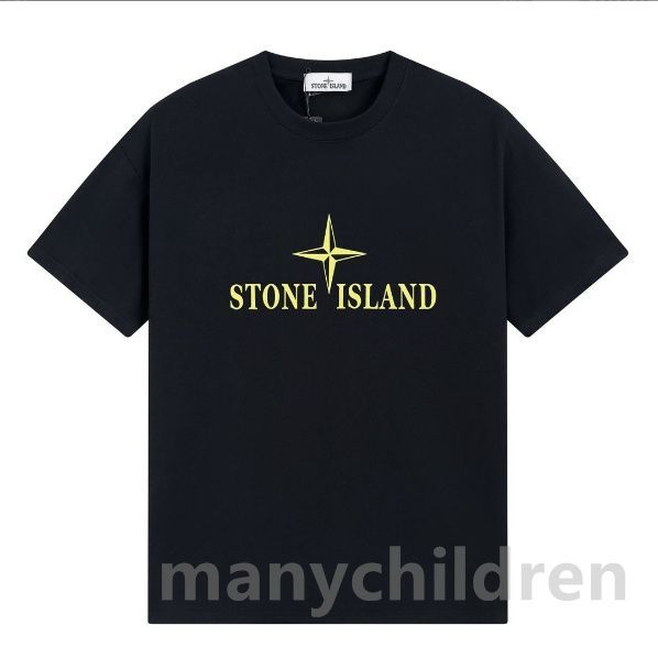 Stone lsland/ストーンアイランド 夏新作 胸ダーツ 英字プリント柄 半袖Tシャツ 男女兼用モデル