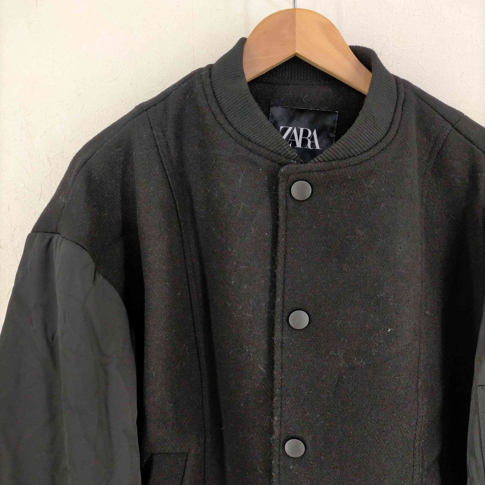 ザラ ZARA コンビ ボンバージャケット メンズ import：M - メルカリ