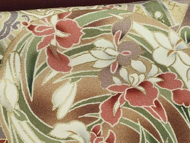 平和屋着物○お召 舞花文 正絹 逸品 AABA0244zg 平和屋着物○お召 舞花