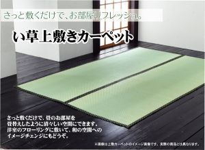 【新品・3営業日で発送】イケヒコ 純国産 い草 上敷き カーペット 双目織 『松』 団地間3畳（約170×255cm）
