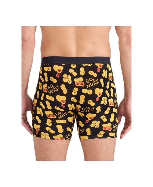  サックス メンズ ボクサーパンツ アンダーウェア Men s Vibe Xtra Slim-Fit Printed Boxer Briefs Go Nuts-black ボクサーパンツ 下着 アンダーウェア