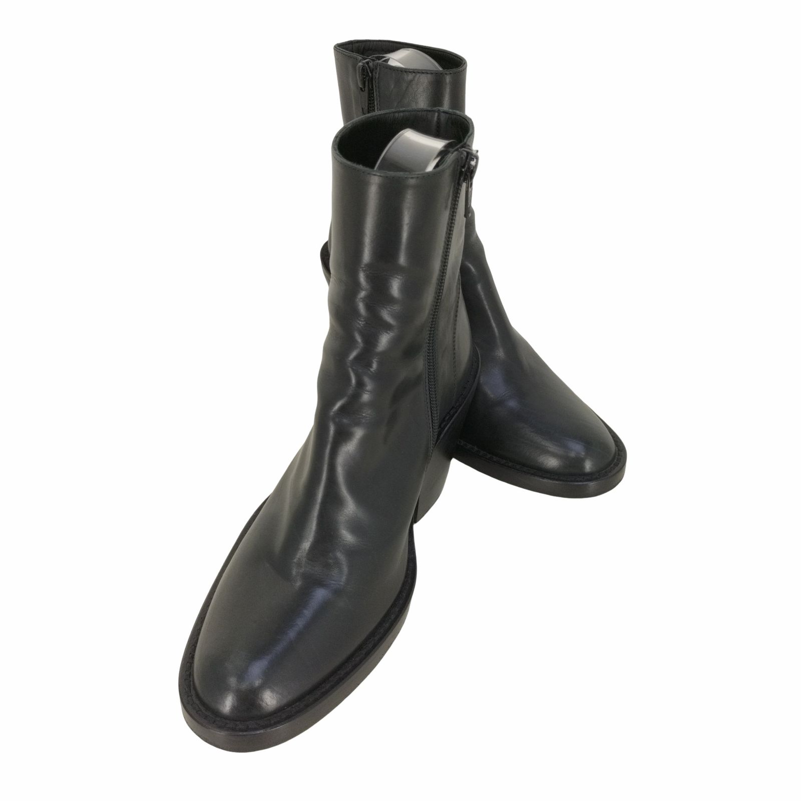 ANN DEMEULEMEESTER】サイドベルトレザーブーツ 36