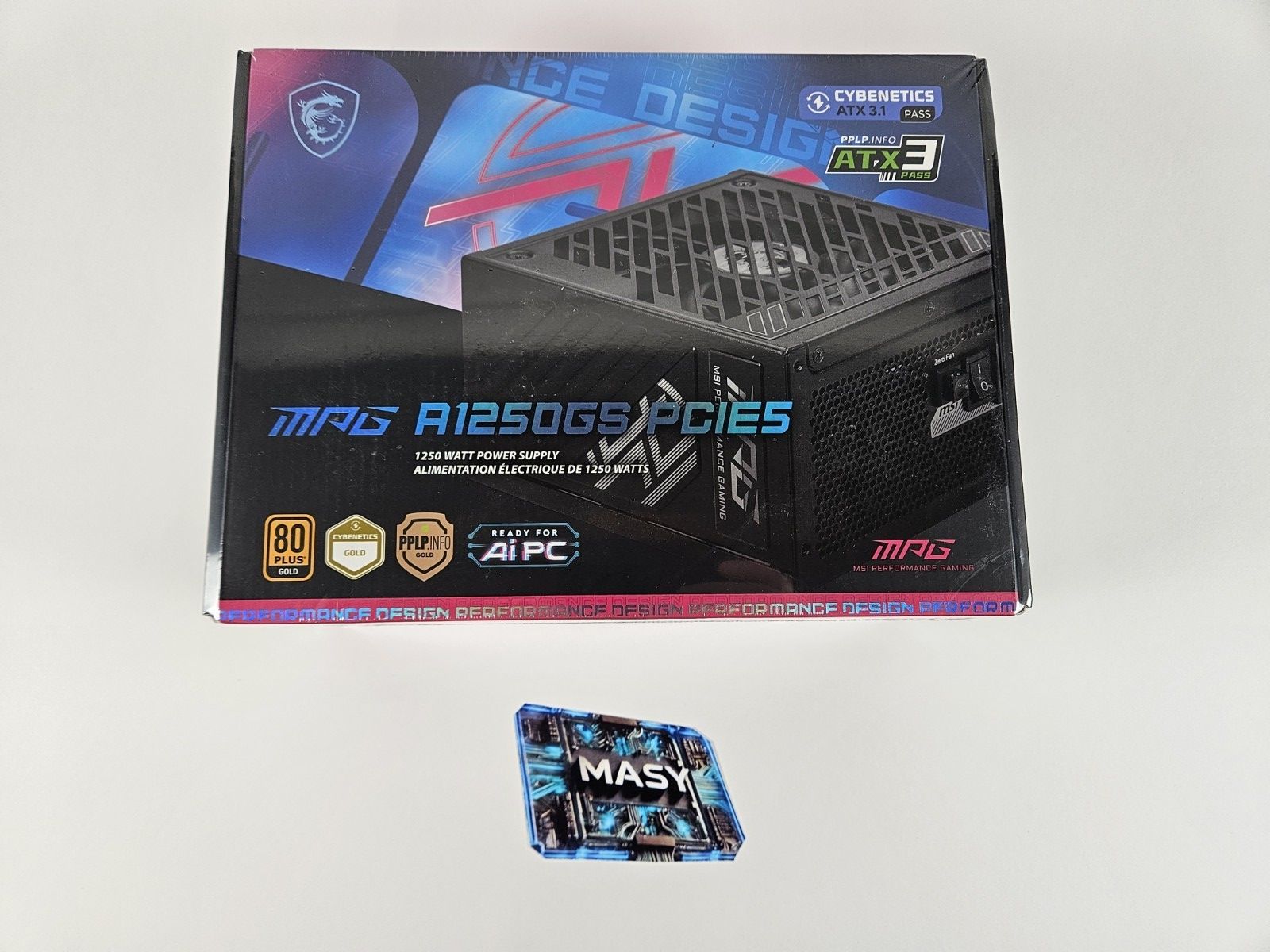 MSI MPG A1250GS PCIE5 1250W 80 ゴールド完全モジュラー ゲーミング PSU -