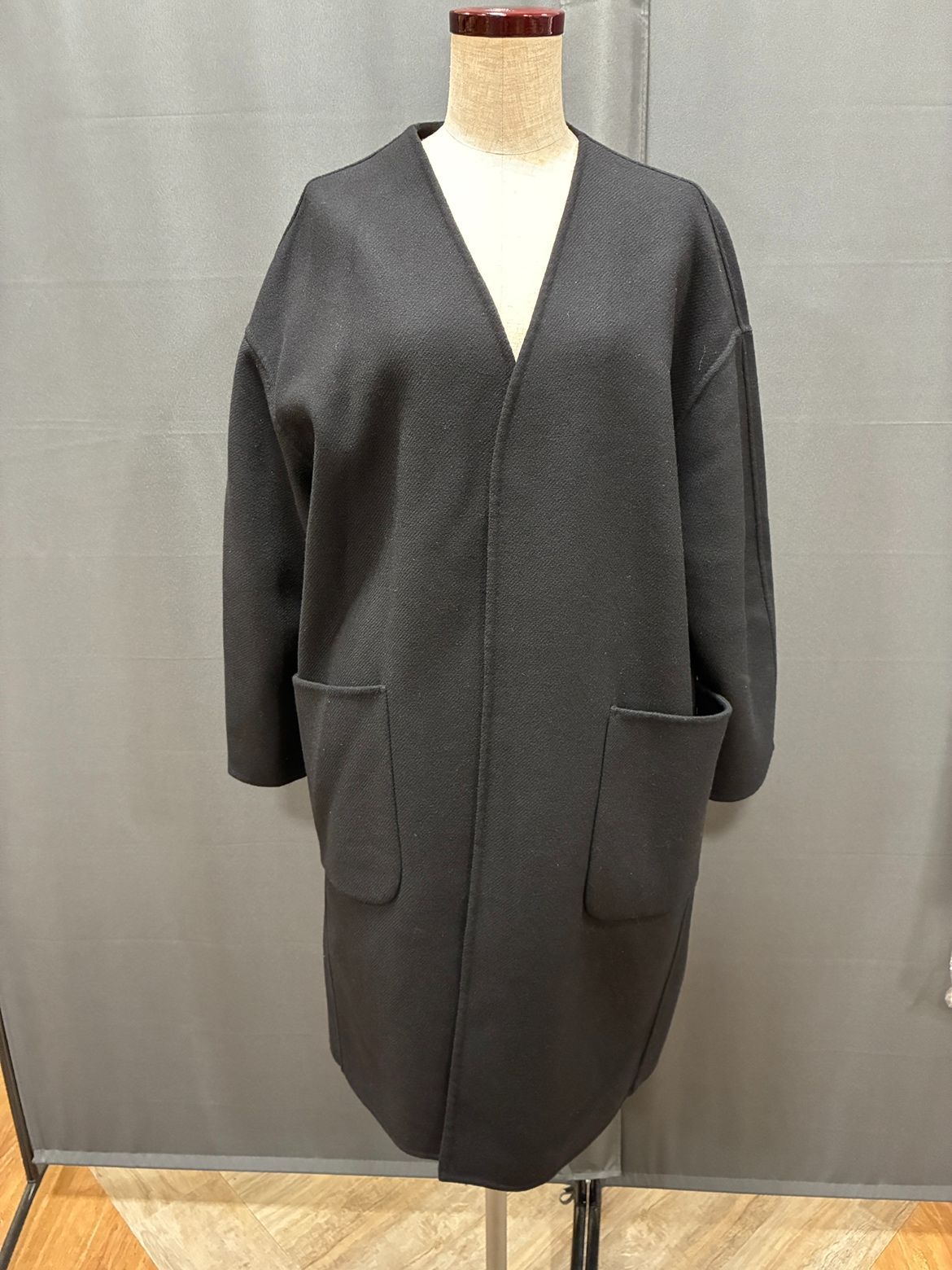 美品green label reloxing ×MANTECOノーカラーコート EL6】green label reloxing ×MANTECOノーカラーコート ブラック