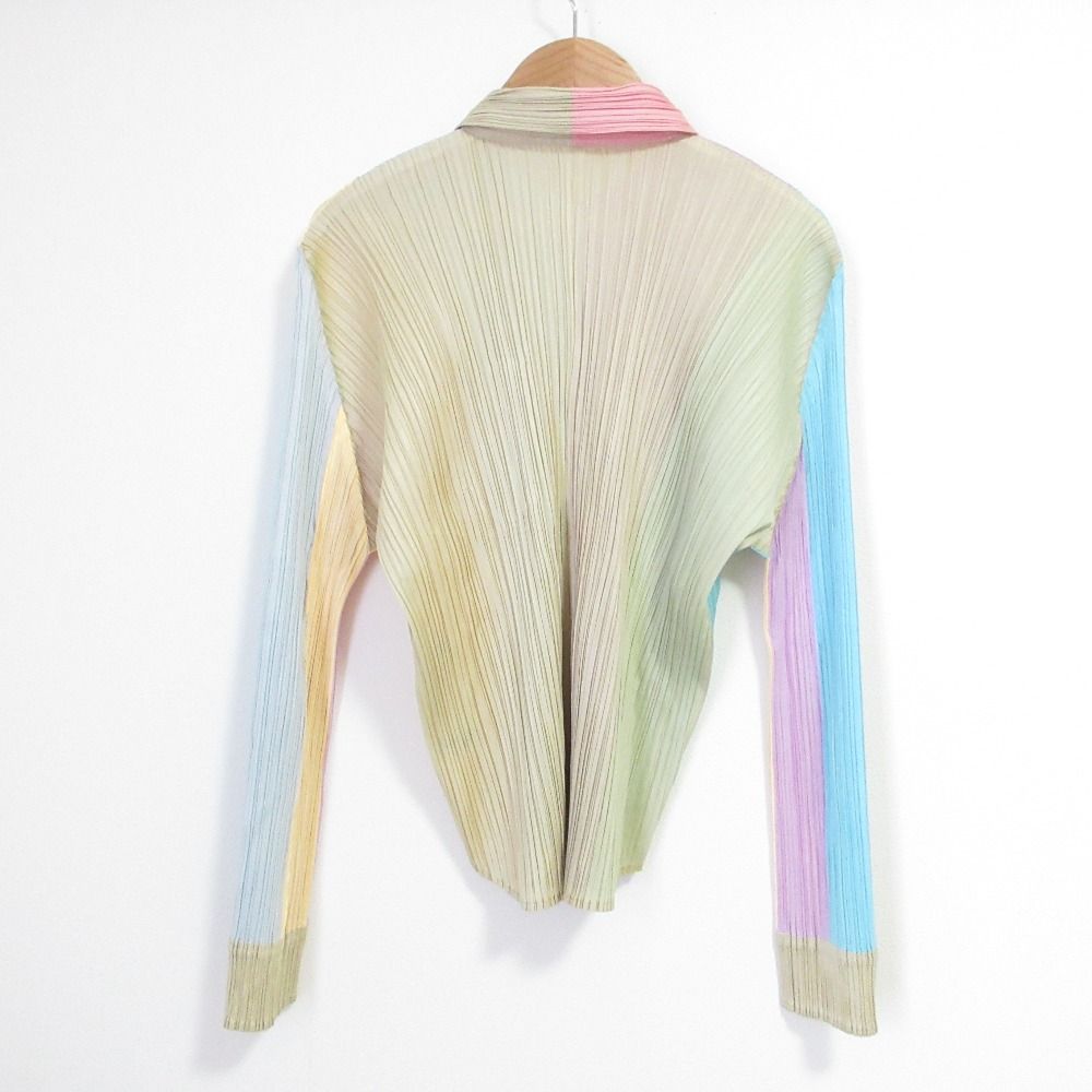 PLEATS PLEASE ISEEY MIYAKE プリーツプリーズ イッセイミヤケ マルチシャツ PP41-JJ622 サイズ3 マルチカラー レディース 古着