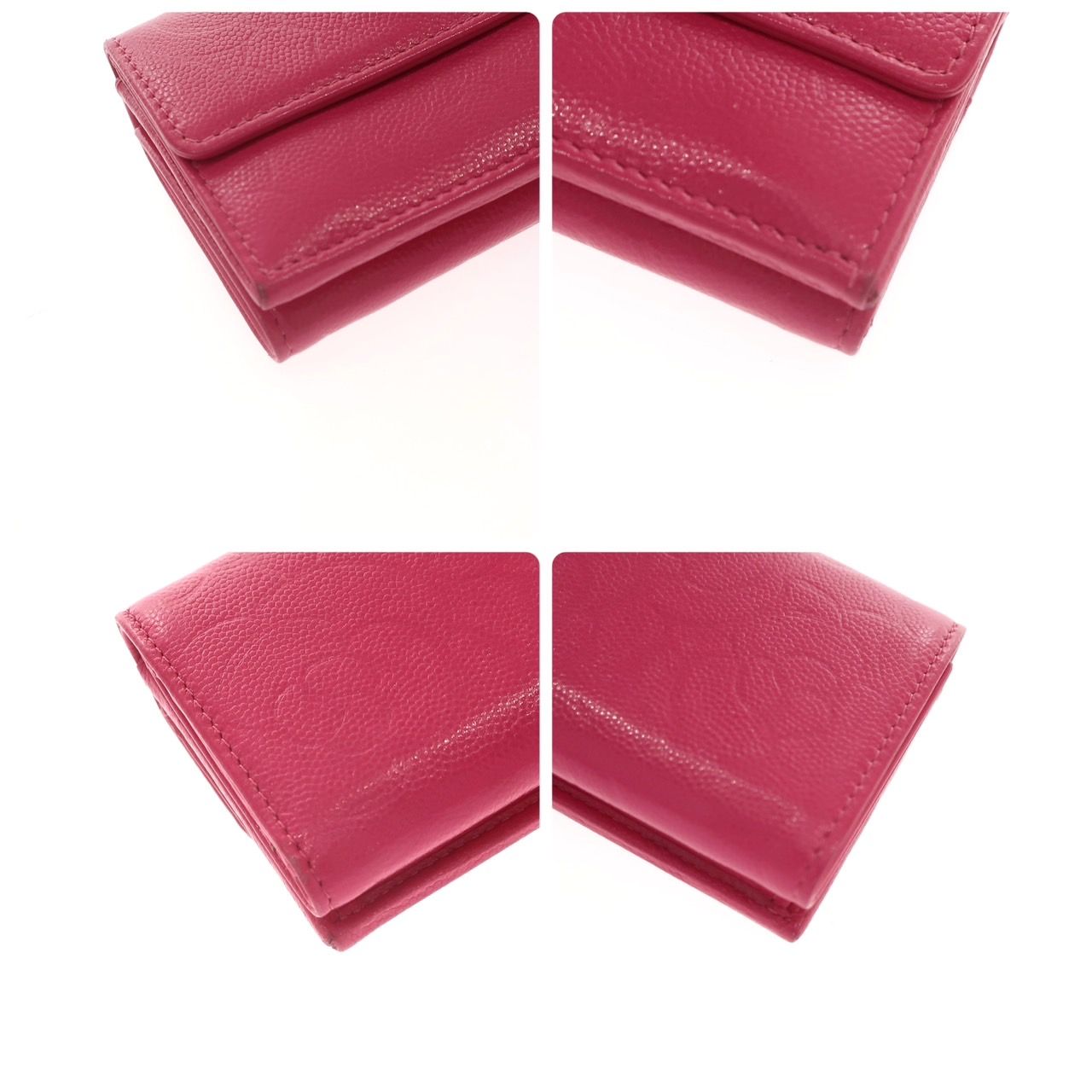 CHANEL　シャネル　カメリアエンボス　コンパクトウォレット 三つ折財布 CAMELIA シャネル 財布 レディース カメリア 三つ折り財布