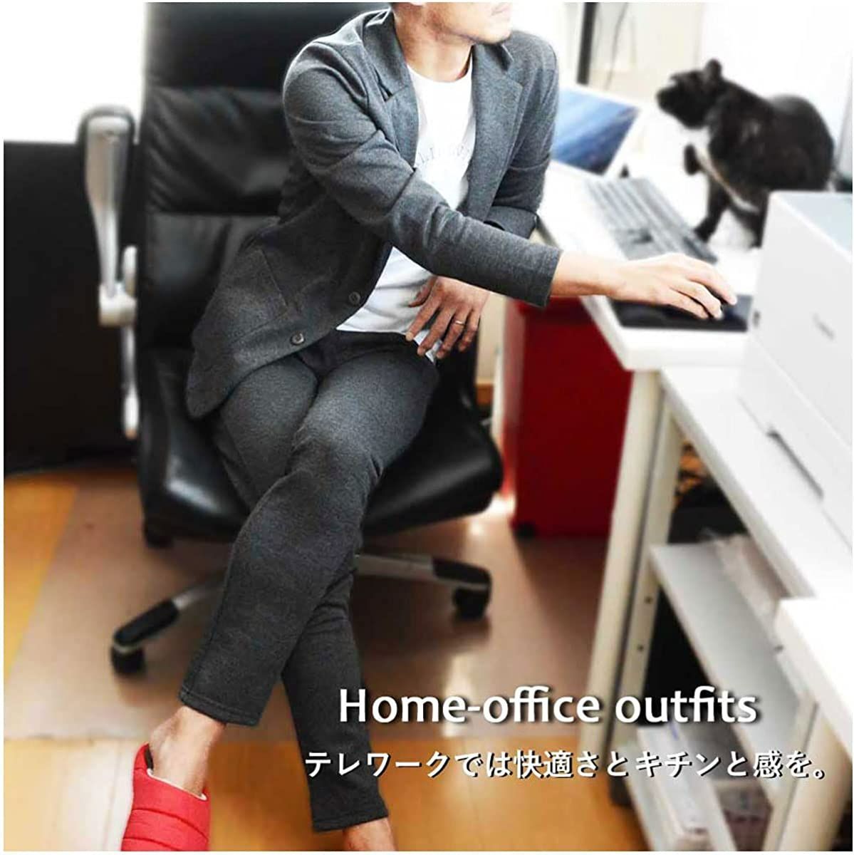 テーラードジャケット-タイトパンツ セットアップ