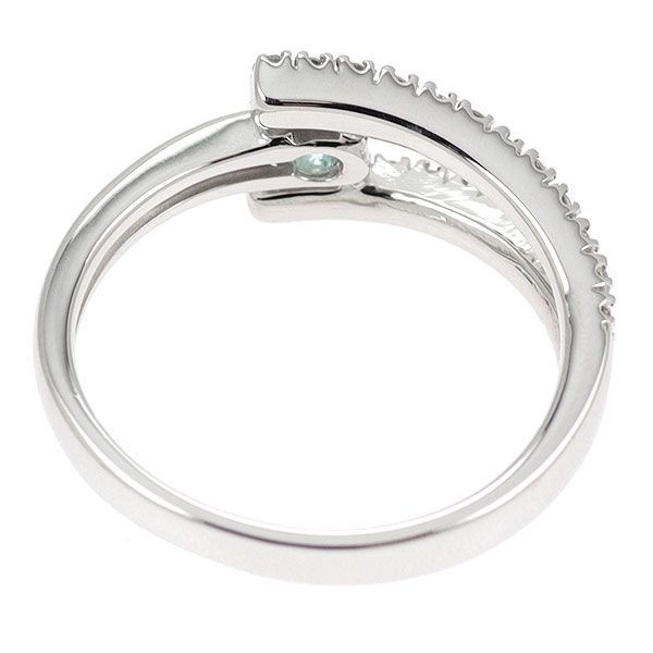 K18WG パライバトルマリン ダイヤモンド リング 0.105ct D0.16ct
