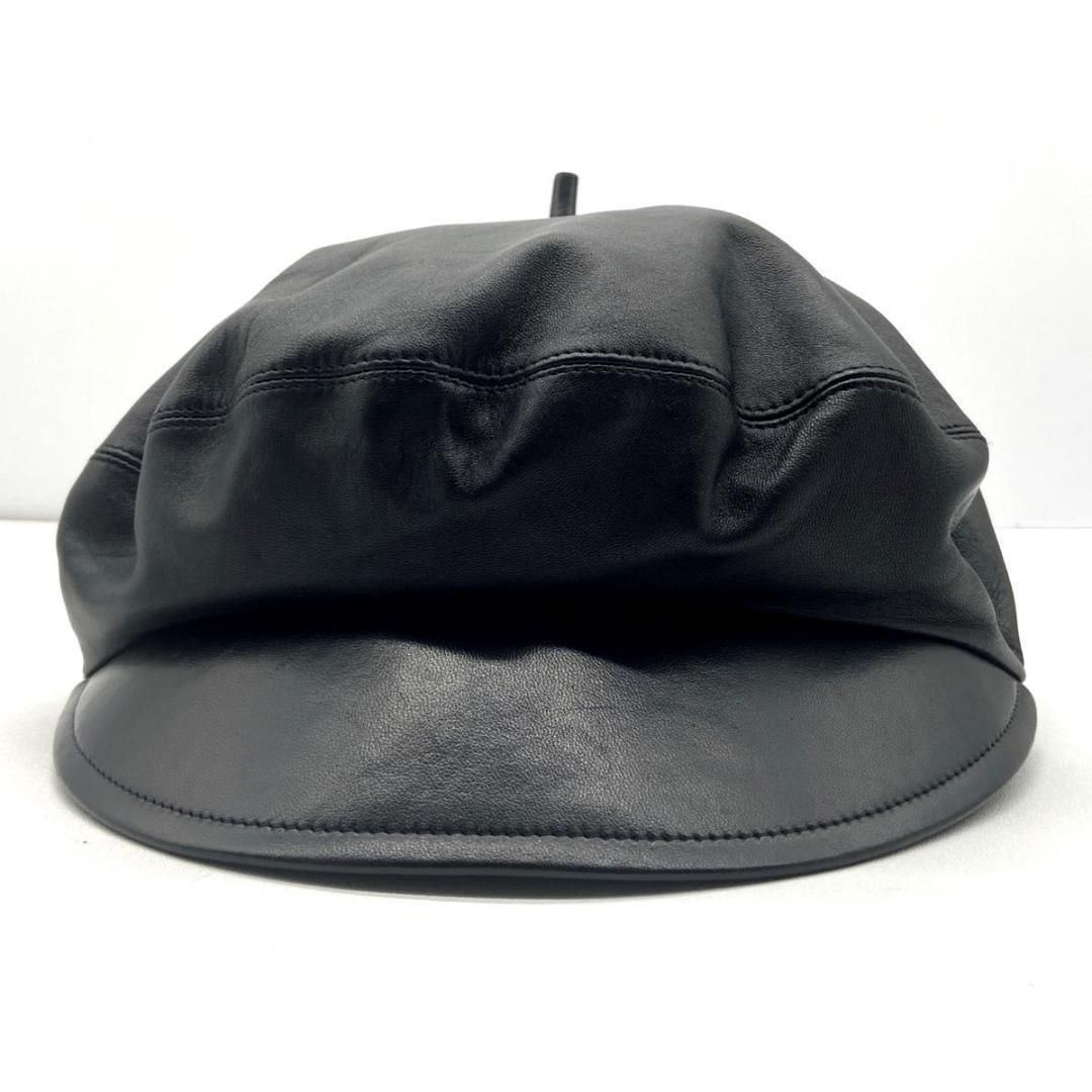 ️ ️クリスチャンディオール ベレー 帽 羊革 シルク 黒 ビー 刺繍