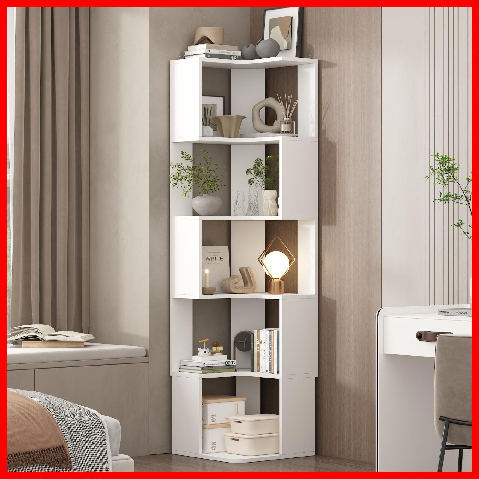 ホワイト コーナーシェルフ オープンシェルフ arne オープンシェルフ リビングラック ディスプレイラック 本棚