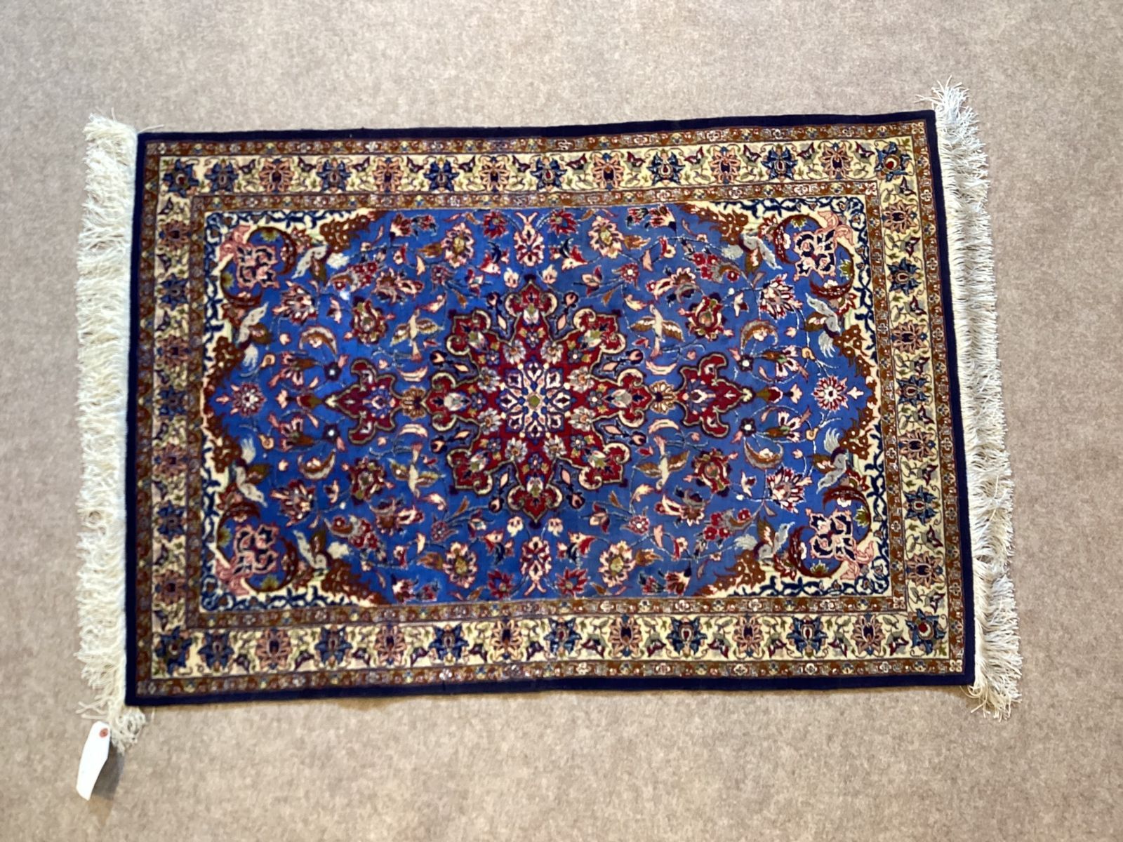 インド 緞通 手織絨毯 タブリーズ マヒ ウール プレーベル インド 緞通