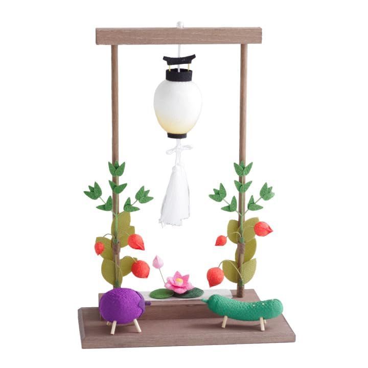 SALE品! お盆飾り ちりめん お盆 枠飾り 精霊馬 ほおずき 盆飾り 盆用品 精霊馬飾りセット 鬼灯 ちりめん飾り モダン ミニ ミニサイズ 初盆 白 直営店2025新作。