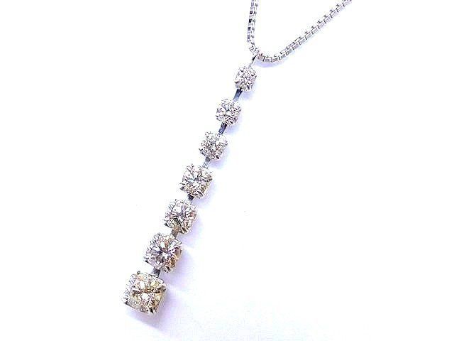 ネックレス ダイヤ050ctK18 WG ホワイトゴールド ネックレス ■ ダイヤ 0.50ct 2.2g レディース アジャスター付き アクセサリー □5I5L