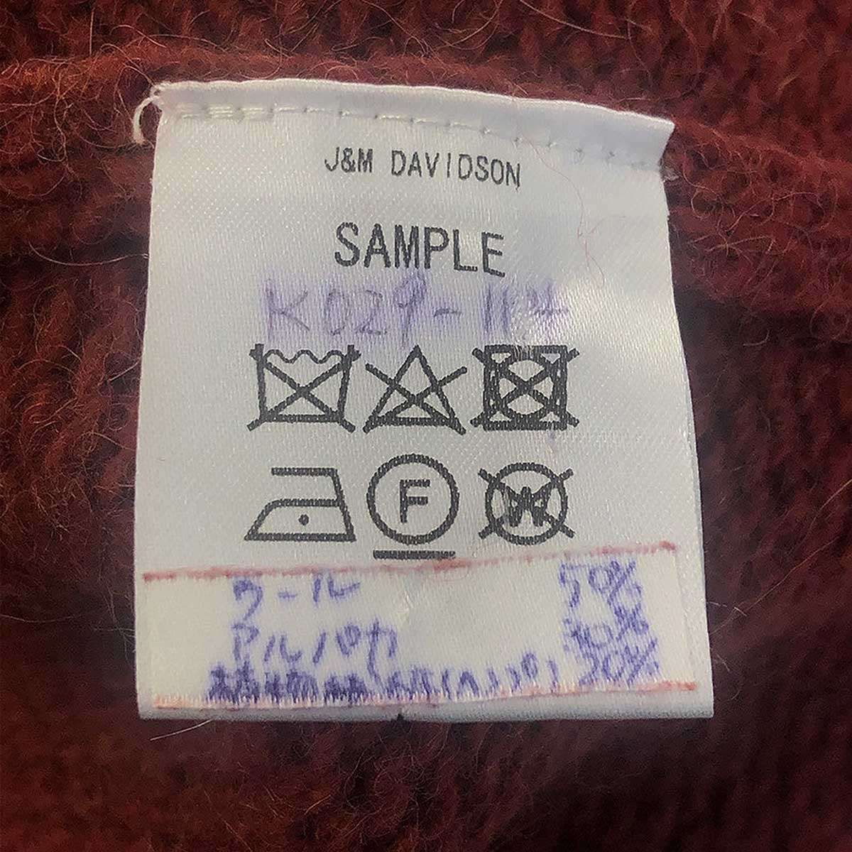 J&M DAVIDSON ジェイアンドエムデヴィッドソン SAMPLE ウールアルパカニットセーター  レッド - IT2FLSPVPJA8 J&M DAVIDSON ジェイアンドエムデヴィッドソン SAMPLE ウール