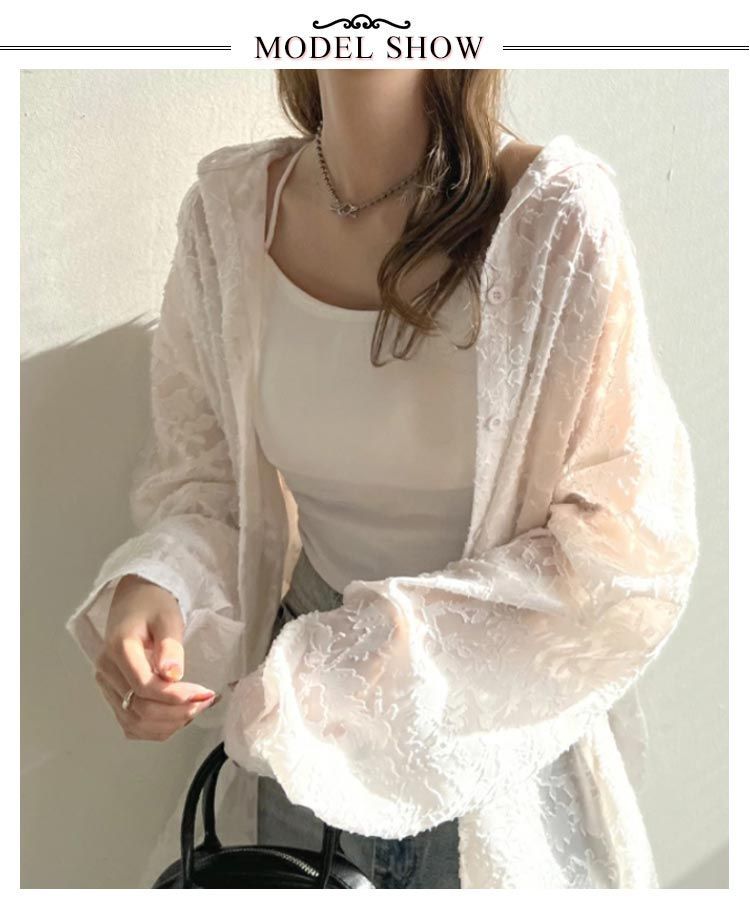 シャツ シアー シアーシャツ ブラウス 白 長袖 黒 シアー シャツ