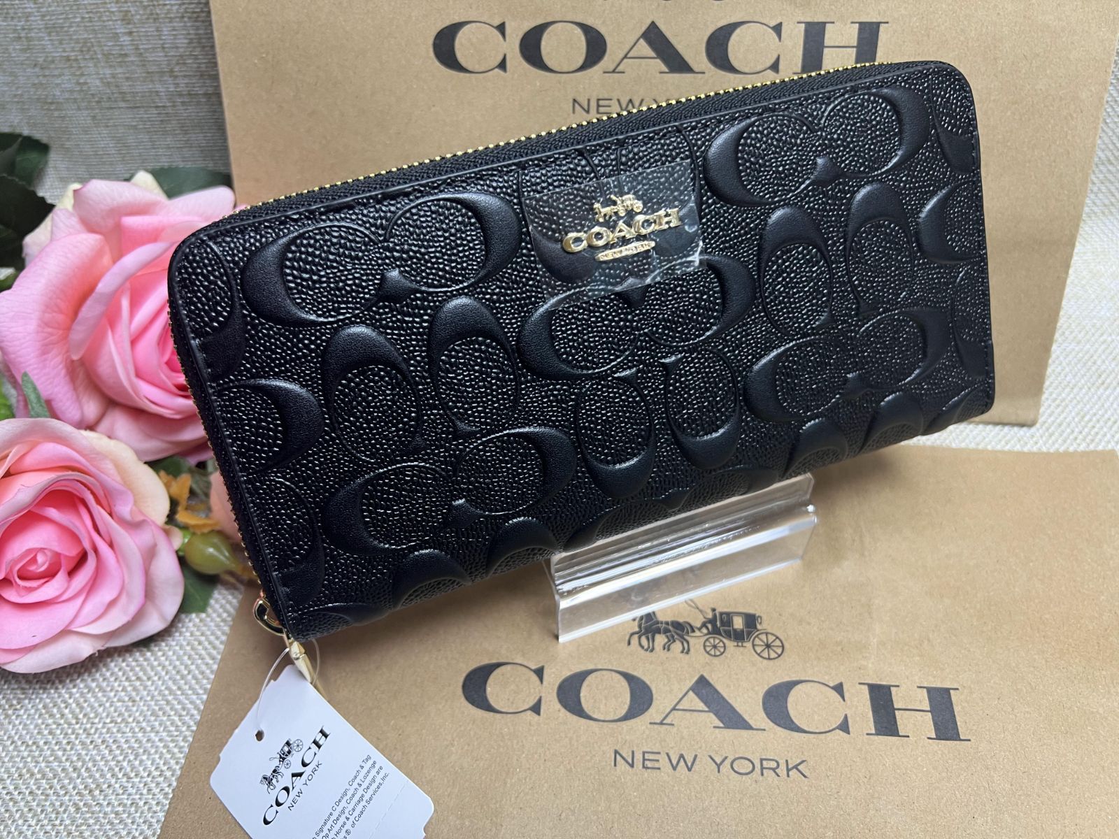 COACH 長財布 コーチ 財布 シグネチャー アコーディオン メンズ 財布