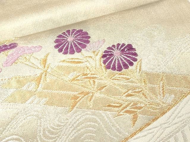 帝王紫 じゅらく 袋帯 鳥 花菱文様 唐花 金糸 正絹 六通 Q856 楽天市場】【9/4 20:00〜9/11 01:59まで最大2,000円OFFクーポン