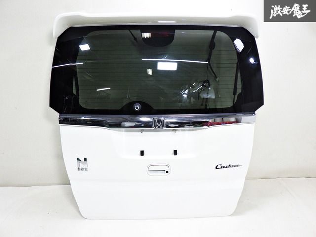 【実動外し！】  HONDA ホンダ 純正 JF1 JF2 N-BOX Nボックス カスタム リア バックドア スポイラー付 NH624P プレミアムホワイトパールA-4