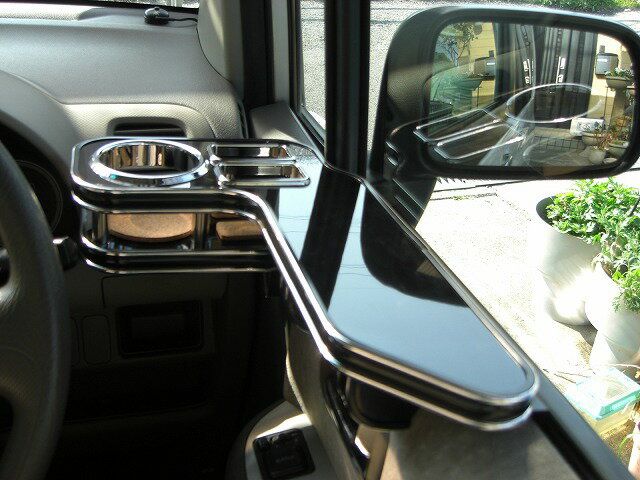 モビリオサイドテーブル 運転席側 カラー：ブラック モール：オールブラック(リング、ピンも) 日本製