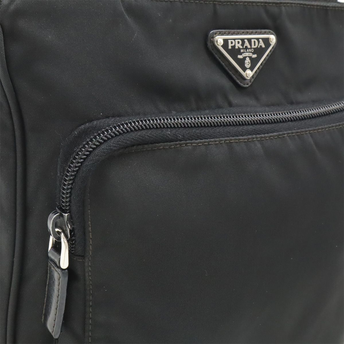 PRADA メッセンジャーバッグ ショルダーバッグ ブラック シルバー金具 PRADA プラダ ショルダーバッグ メッセンジャーバッグ 斜め掛け