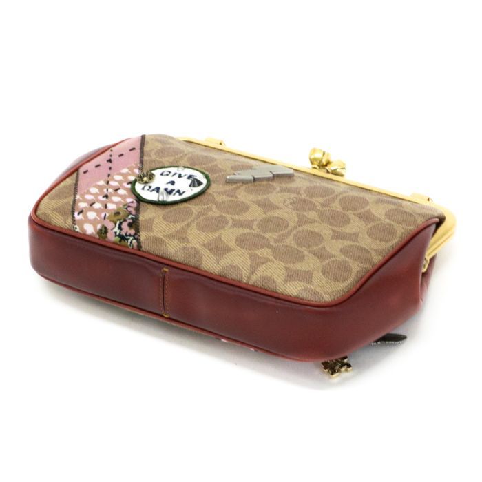 美品　Coach パッチワーク ポーチ　シグネチャー COACH（コーチ） ポーチ クリップ オン ポーチ・シグネチャー