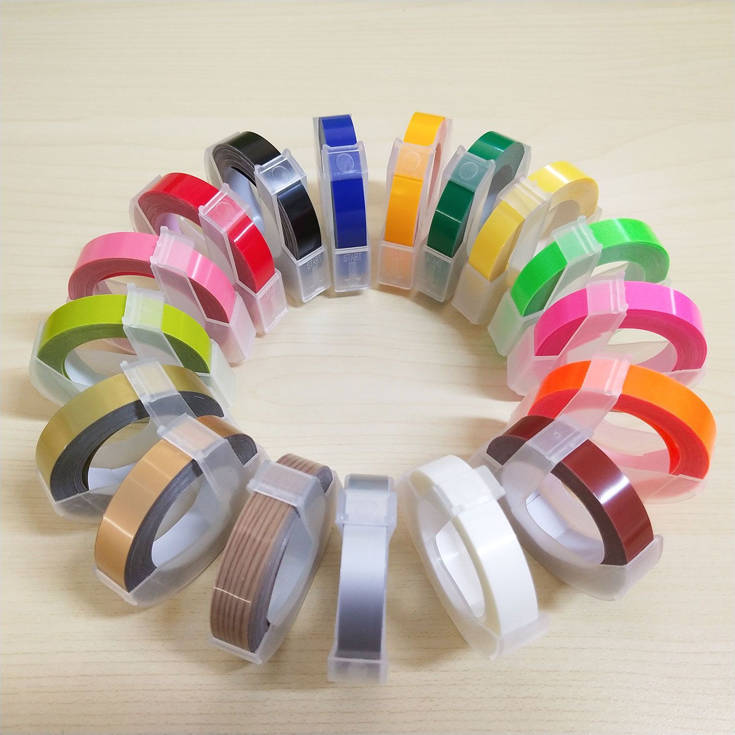 ダイモ Dymo テープ 9mm幅X3m巻 互換品 20色自由選択可・3個セット