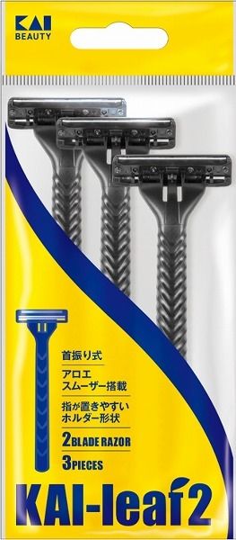 まとめ買い-300点セット ＧＡ０００３ ＫＡＩ ｌｅａｆ２ ３本入 貝印 男性用カミソリ