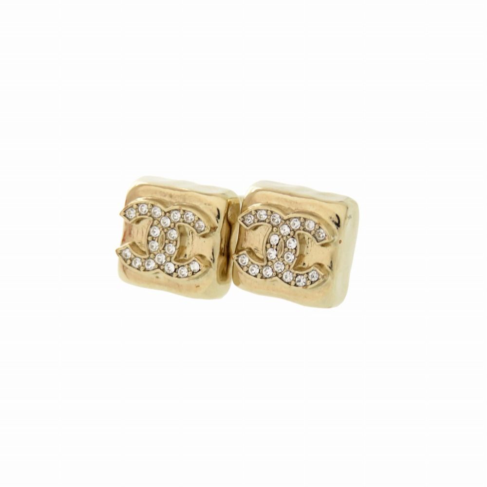 シャネル ココマーク スクエア ストーン ゴールド ピアス I24C アクセサリー 0813 CHANEL