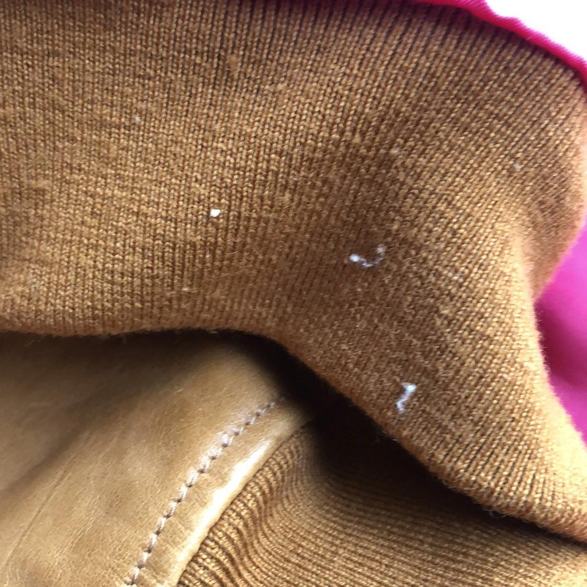 ライトブラウン×ピンク 長袖