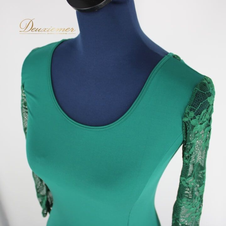 社交ダンス 衣装 スタンダード ドレス ワンピース レッスンウェア レディース オールシーズン YILINFEIER 緑 グリーン系 長袖 レース フェミニン ヨガ 舞台衣装 フォーマル コスプレ おしゃれ ダンスウェア 揺れる エレガント 女性用