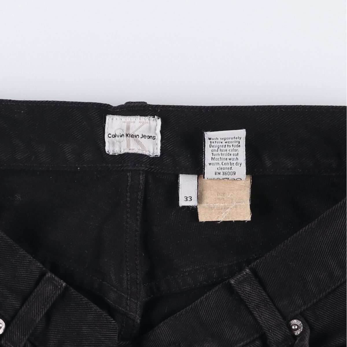 古着 90 00年代 カルバンクライン Calvin klein JEANS ブラックデニムショーツ ショートパンツ メンズw33相当 ヴィンテージ eaa587968 KIN-KAAI_COM